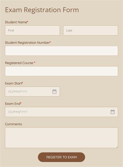 Online Exam Form Submission .